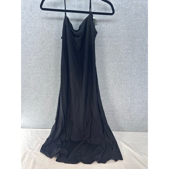 Modern Citizen Women’s sz M Liliana Black Cupro Slinky Midi Dress Lace Up Back - Picture 4 of 13